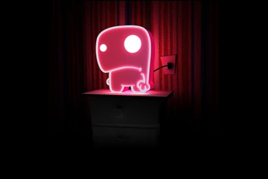 Wallpapers Black, Pink, Pink Neon Monster.