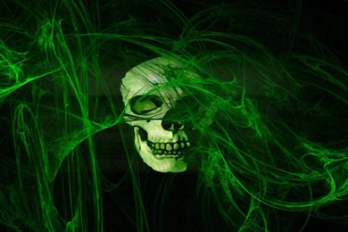 Skull In Green Smoke Horror Wallpapers