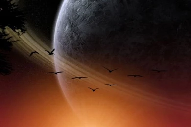 Download Wallpapers 640x960 Ship, Sea, Saturn, Sun, Space iPhone 4S ...