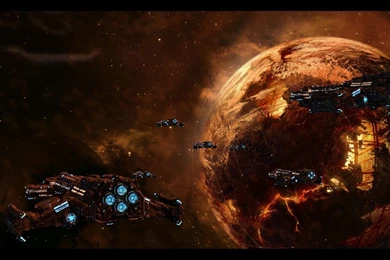 Wallpapers Spaceships Starcraft Terran Around A Planet X 1280x1024 ...
