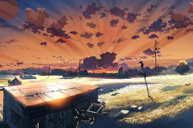 Amazing Workart House Sunrise Field Manga Anime HD Wallpapers ...