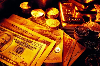 Central Wallpaper: Gold Bars And Coins HD Wallpapers Stock Photos