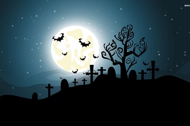 Halloween Night In The Cemetery Wallpapers   Holiday Wallpapers ...