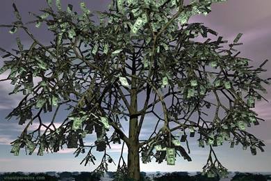 Free 3D Wallpapers 'Money Tree' 1024x768