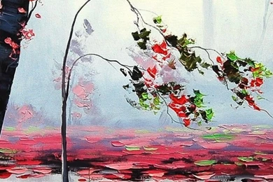 Art Autumn Trees River iPhone 5s Wallpapers Download