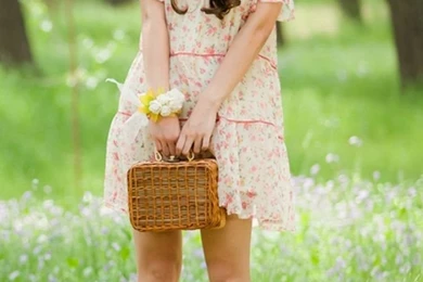 Download Wallpapers 750x1334 Asian, Field, Grass, Girl, Dress ...