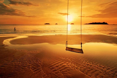 Waves Crashing Onto Rocks Beach Italy At Sunset
