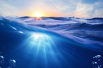 Download Sunrise Half Underwater HD Wallpapers For iPad 2 ...