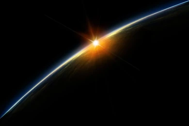 1600x1200 Sunrise From Space Desktop PC And Mac Wallpapers