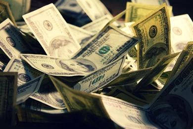 A Lot Of 100 Dollars Bills