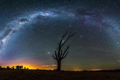 Milky Way Nocturnal Starry Night Blue Landscapes Wallpapers ...