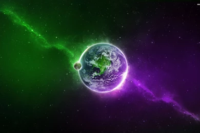 Green And Violet Space Wallpapers Fantasy Wallpapers