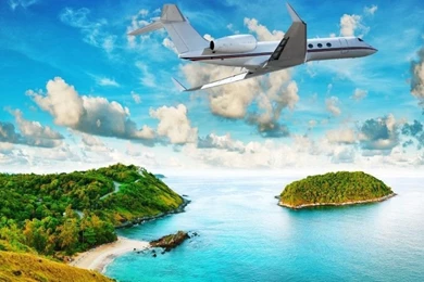 Plane Tropical Island Beach Ocean Hd Wallpapers : Wallpapers13.com