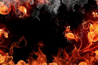 Red Flower On Fire Backgrounds
