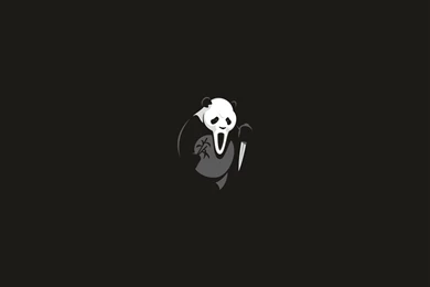 Halloween Horror Panda Ghost Holding Knife Minimalism