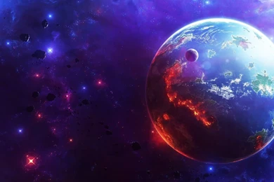 Blue And Red Planet Wallpapers