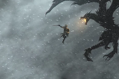 Mountains, Snow, Dragons, Fight, Swords, Dragonborn, Fus Ro Dah ...