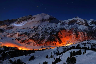 1920x1080 Mountain Night Lights Wallpapers