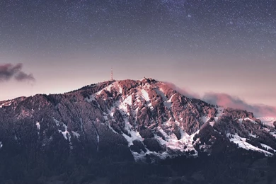Milky Way Above A German Mountain, Night, Sky, Bavaria, Germany ...