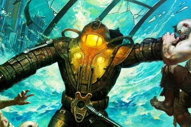 Download Wallpapers 2560x1080 Bioshock, Big Daddy, Little Sister ...