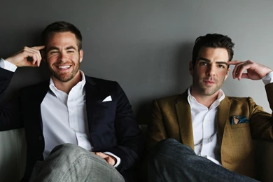 Download Wallpapers 2560x1440 Chris Pine, Zachary Quinto, Actors ...