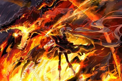 Girl Fighting The Fire Breading Dragon Wallpapers   Fantasy ...