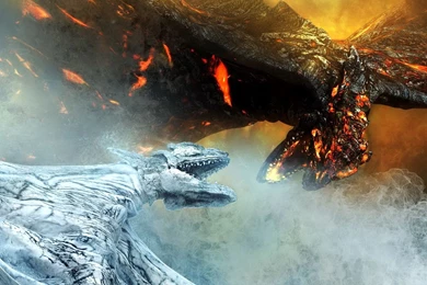 Ice Vs Fire Dragon iPad 3,4 & Air Wallpapers