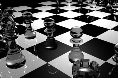 Download Wallpapers 1400x1050 Chess, Board, Glass, Black White ...