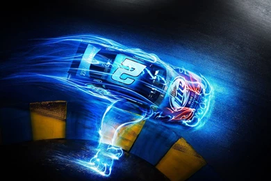 Nascar Blue Effect 3D Wallpapers