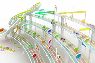 Music CGI Chromatic Musical Notes K3 Studio Wallpapers