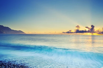 Ocean Wave And Sunset Wallpapers