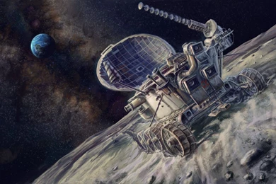 Art Painting Pattern Painting Space Rover Soviet Union Landing On ...