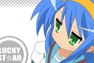 Izumi Konata Lucky Star Blue Hair Green Eyes School Uniforms ...