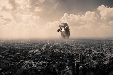 Download Desktop Wallpapers A Giant Monster In The Big City