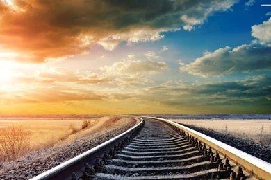 Cloudy Railroad Wallpapers