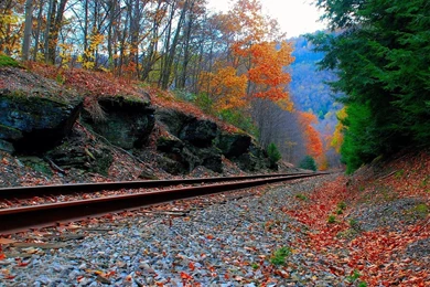 Railroad In Autumn HD Awe inspiring Wallpapers Free HD Wallpapers ...