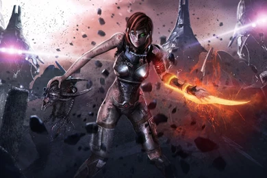 Mass Effect 3, Injured Female Soldier Wallpapers