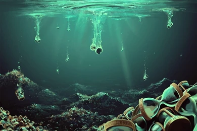 Water, Dark, Bubbles, Scenic, Hourglass, Underwater, Cyril ...