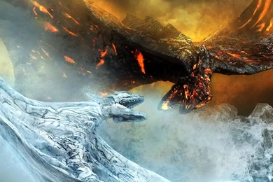 Gallery For   Fire And Ice Dragon Wallpapers