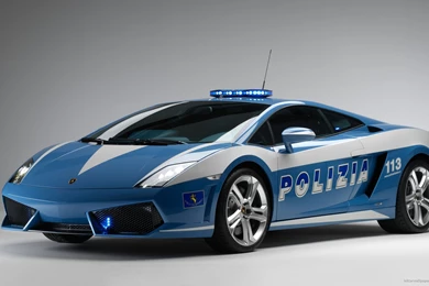 Widescreen Lamborghini Italian Police Car Wallpapers