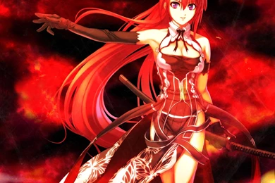 Download Wallpapers 2048x2048 Anime, Girl, Red, Hair, Sword ...
