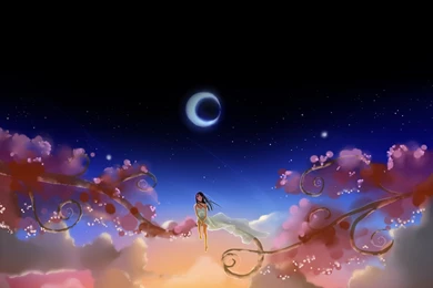 Anime Girl Dream Moon iPad Air Wallpapers Download