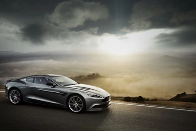 Aston Martin At Road Sunset HD Wallpapers.jpg