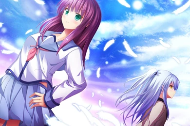 Angel Beats Tachibana Kanade Nakamura Yuri Feather Hand On Hip ...