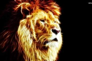 Neon Glowing Lion Wallpapers   Digital Art Wallpapers