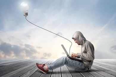 Sky, Guy, Laptop, Lamp Wallpapers And Images   Wallpapers ...