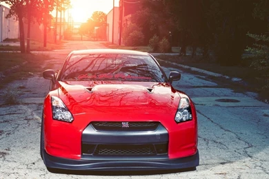 Cars Red Cars Front View Nissan GTR Nissan GTR R35 Wallpapers ...