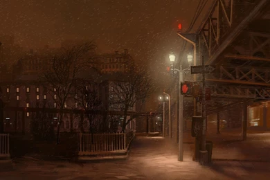 A Winter Snowy Night In Chicago HD Wallpapers