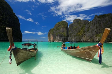 Maya Bay Beach Thailand Widescreen Desktop Wallpapers