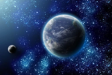 Earth And Moon In Space 1920x1080px